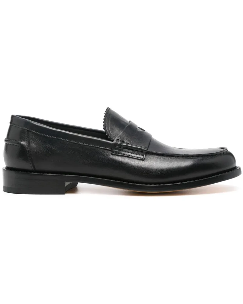 Doucal´s Loafer aus strukturiertem Leder - Schwarz Schwarz