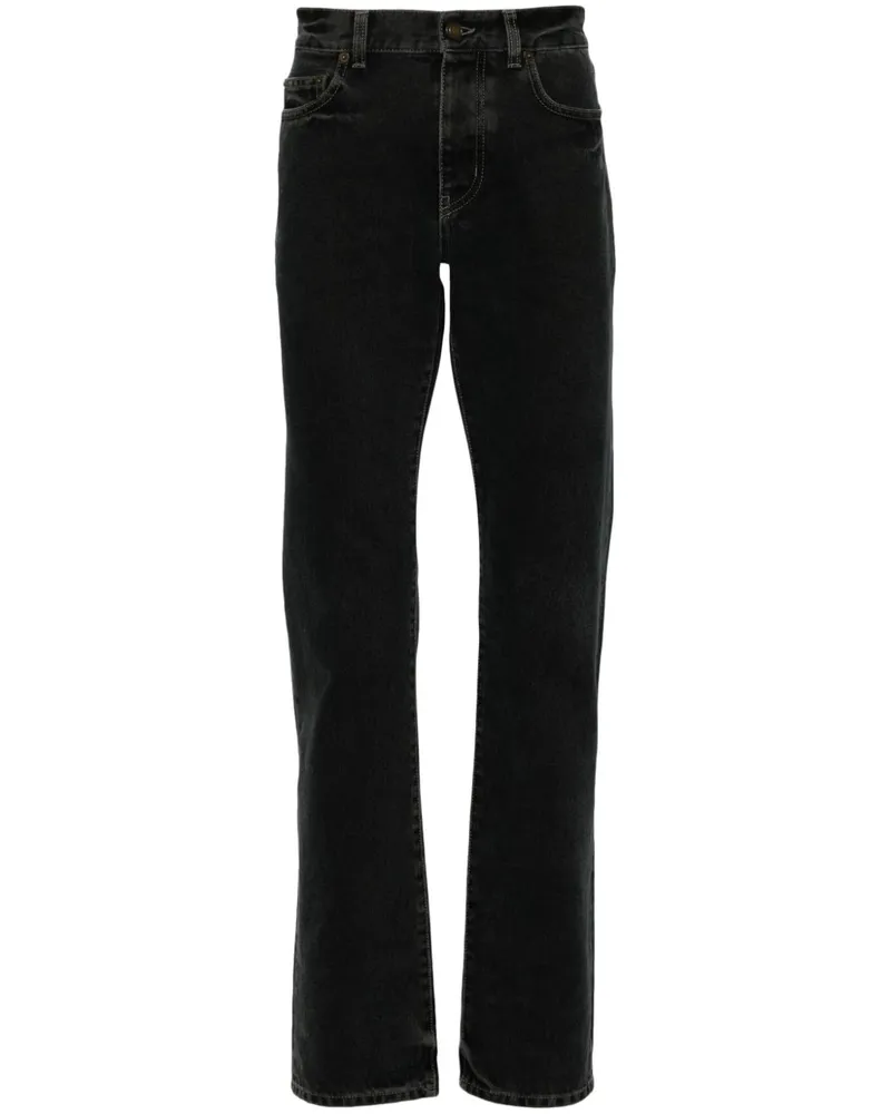 Saint Laurent Jeans mit Logo-Knöpfen - Schwarz Schwarz