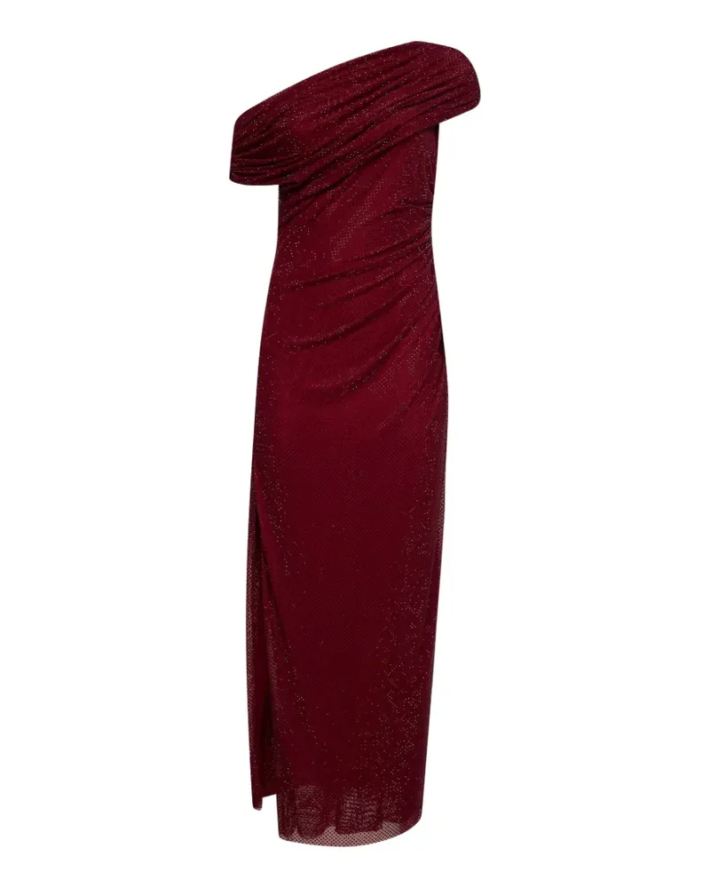 Self-Portrait asymmetric midi dress - Rot Rot