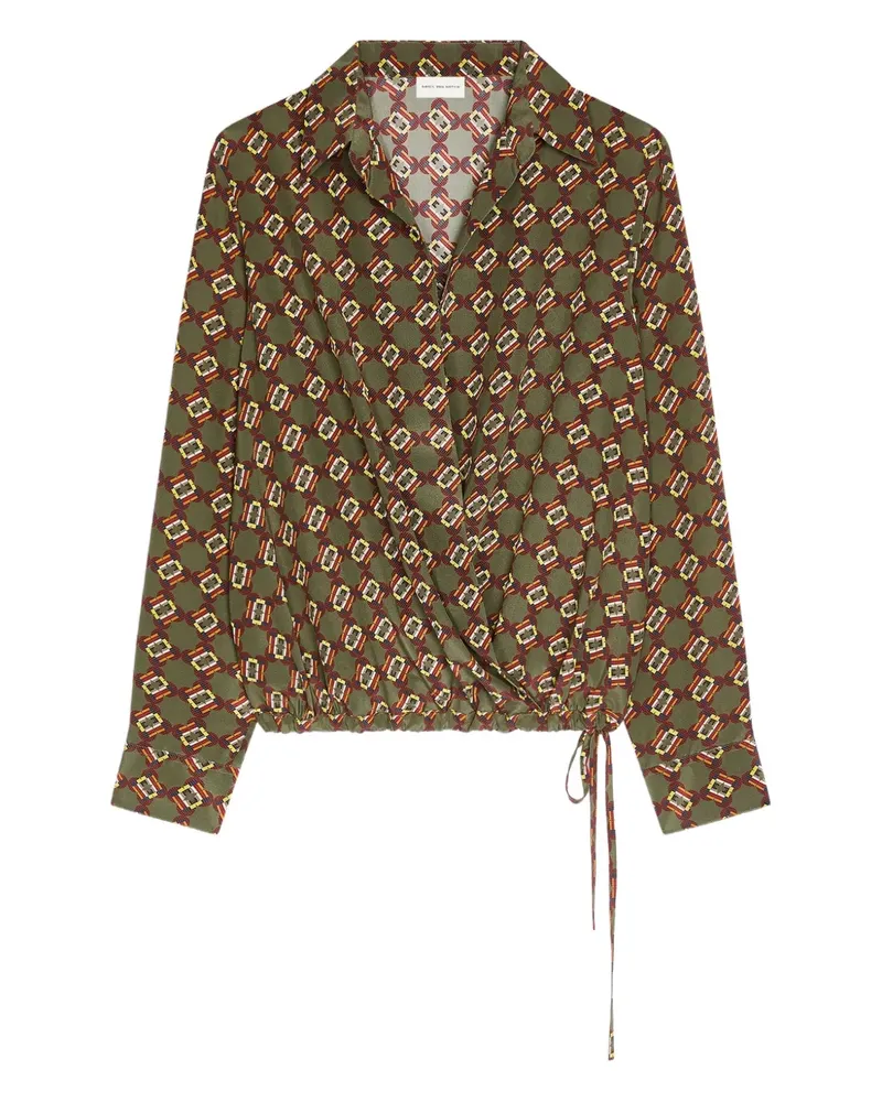 Dries van Noten Gewickeltes Hemd mit Print - Grün Grün