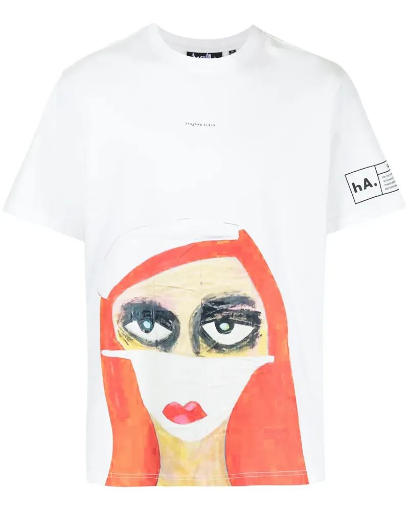 Haculla T-Shirt mit grafischem Print - Weiß Weiß