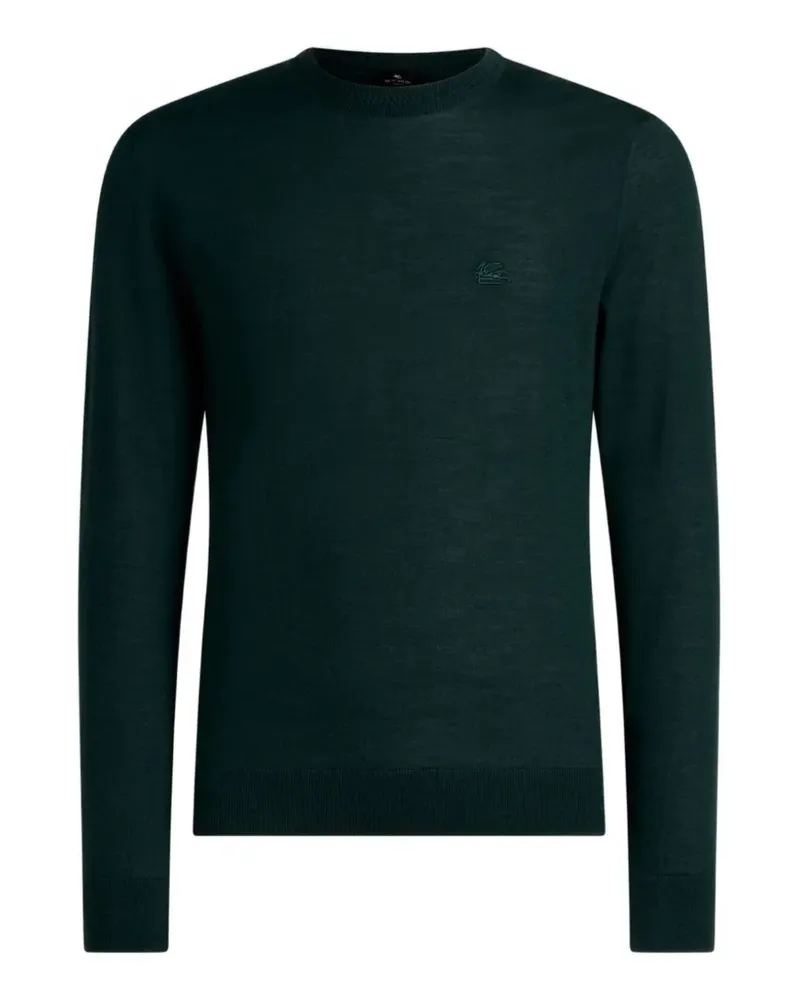 Etro wool and silk sweater with pegaso embroidery - Grün Grün
