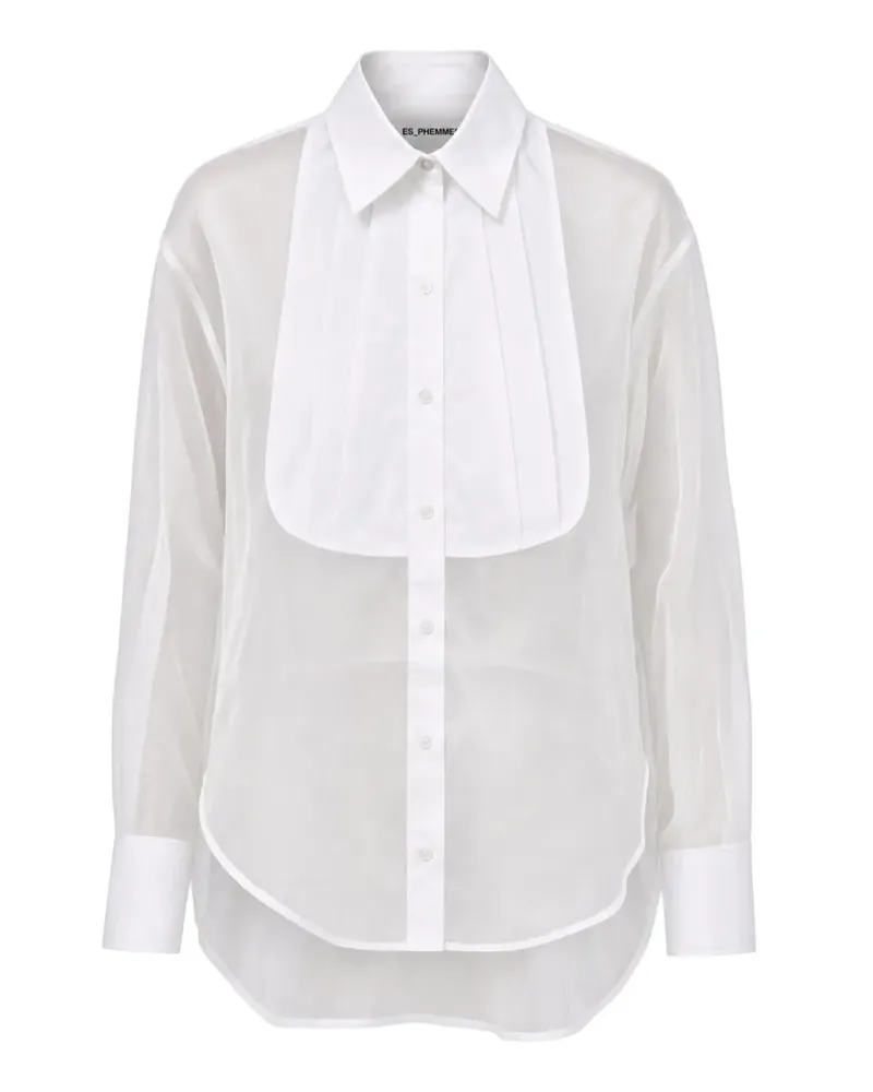 Des Phemmes Semi-transparentes Hemd - Weiß Weiß