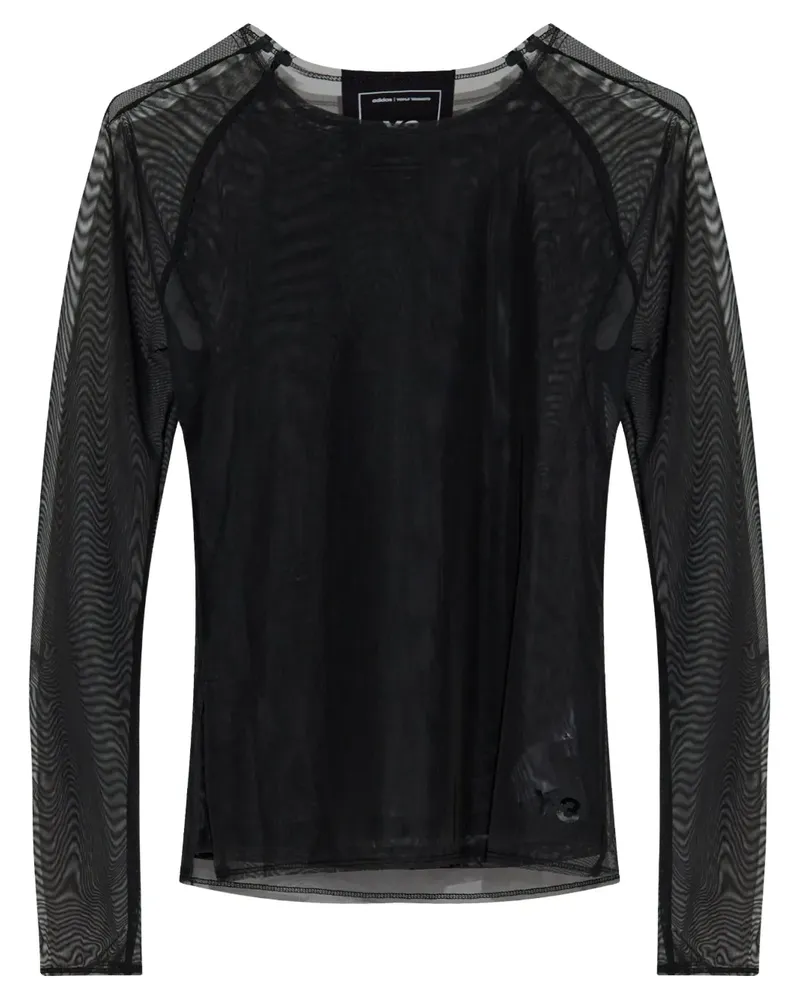 Y-3 Langarmshirt mit Netz - Schwarz Schwarz