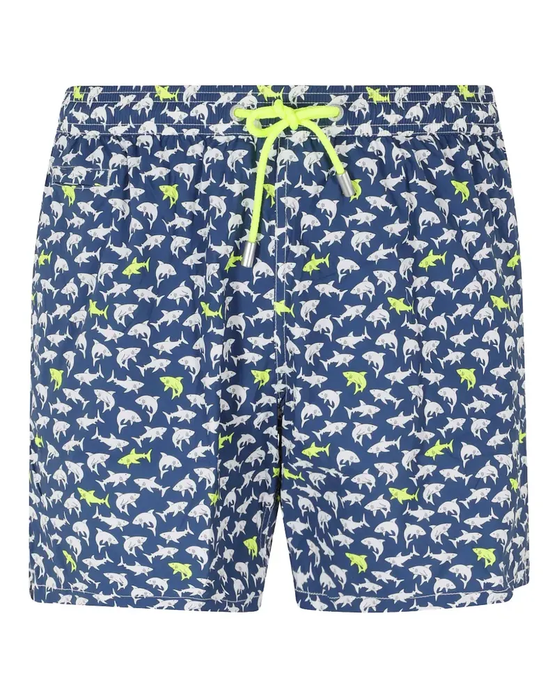 MC2 Saint Barth Lighting Micro shark-print swim shorts - Blau Blau