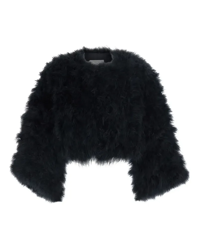 Yves Salomon feather-embellished jacket - Schwarz Schwarz
