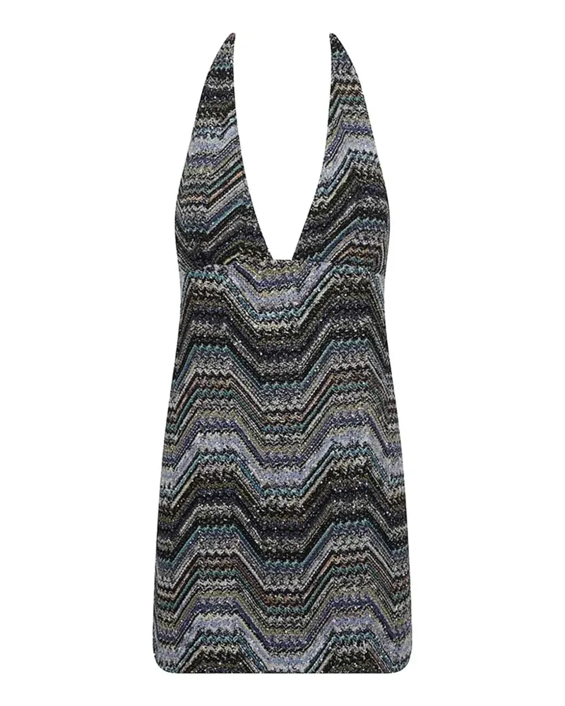 Missoni Neckholder-Kleid mit Zickzackmuster - Blau Blau