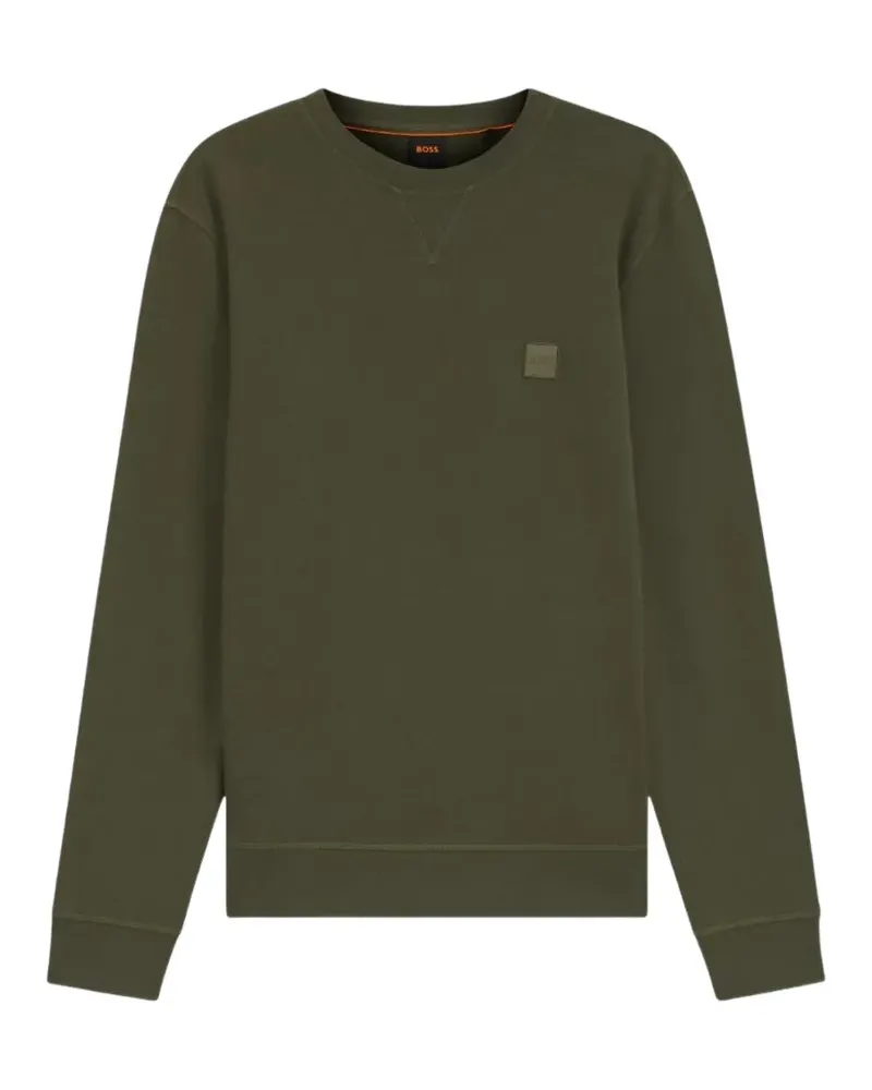 HUGO BOSS Sweatshirt mit Logo-Patch - Grün Grün