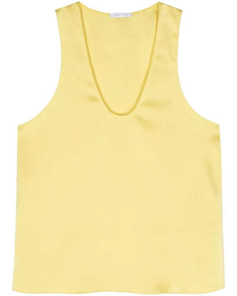 Patrizia Pepe Tanktop aus Satin - Gelb Gelb