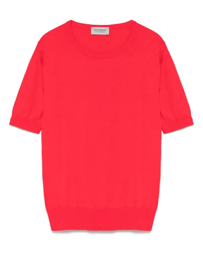 John Smedley Fein gestricktes T-Shirt - Rot Rot