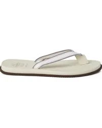 Brunello Cucinelli Gestreifte Flip-Flops Weiß