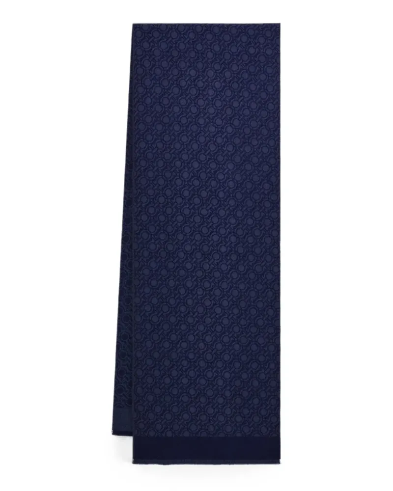 Ferragamo Schal mit Gancini-Print - Blau Blau