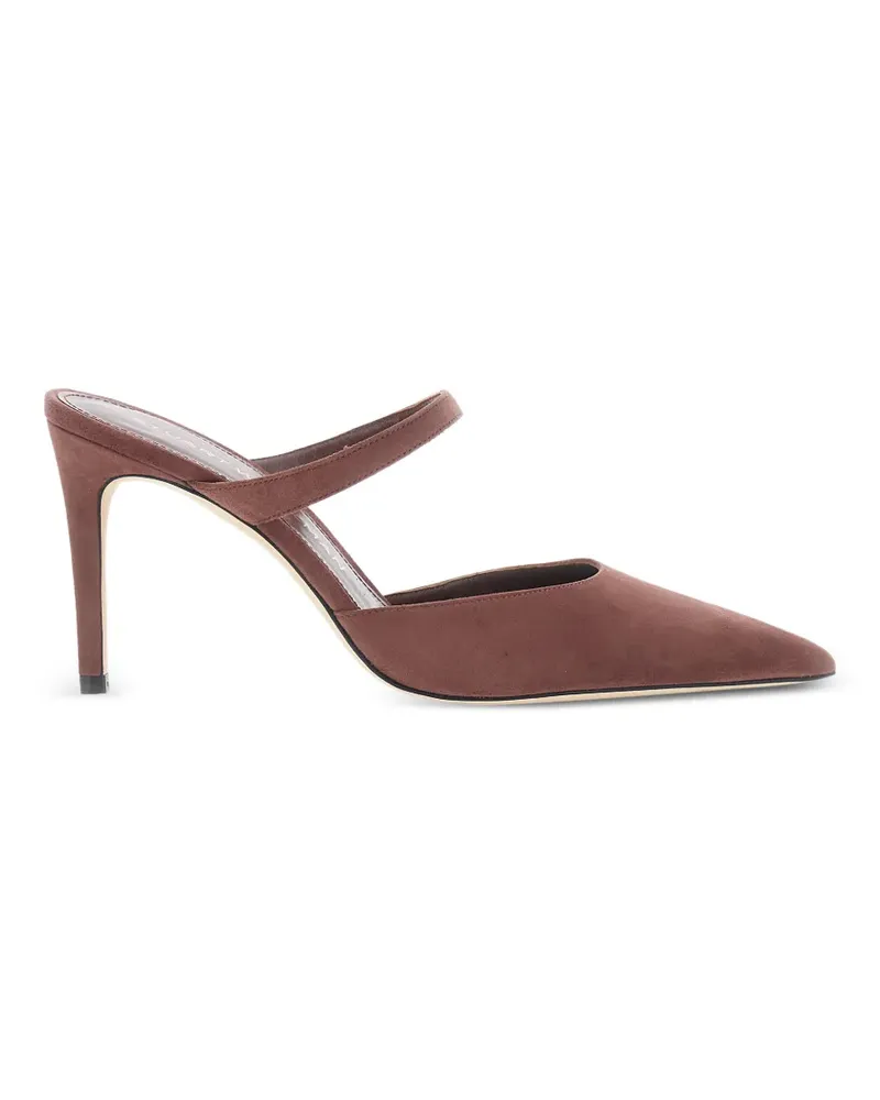 Stuart Weitzman Stuart Power pointed-toe strap heeled mules - Braun Braun