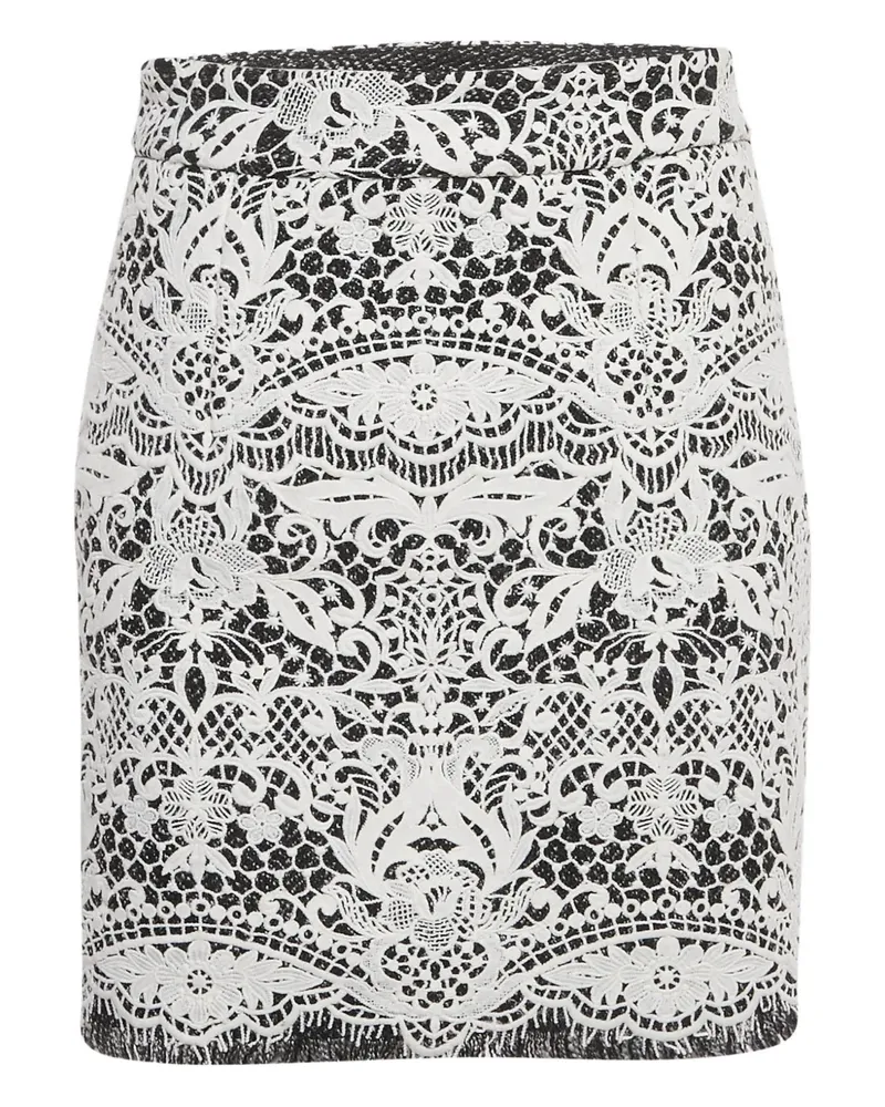 Maje Minirock aus Spitze mit Fransen - Schwarz Schwarz