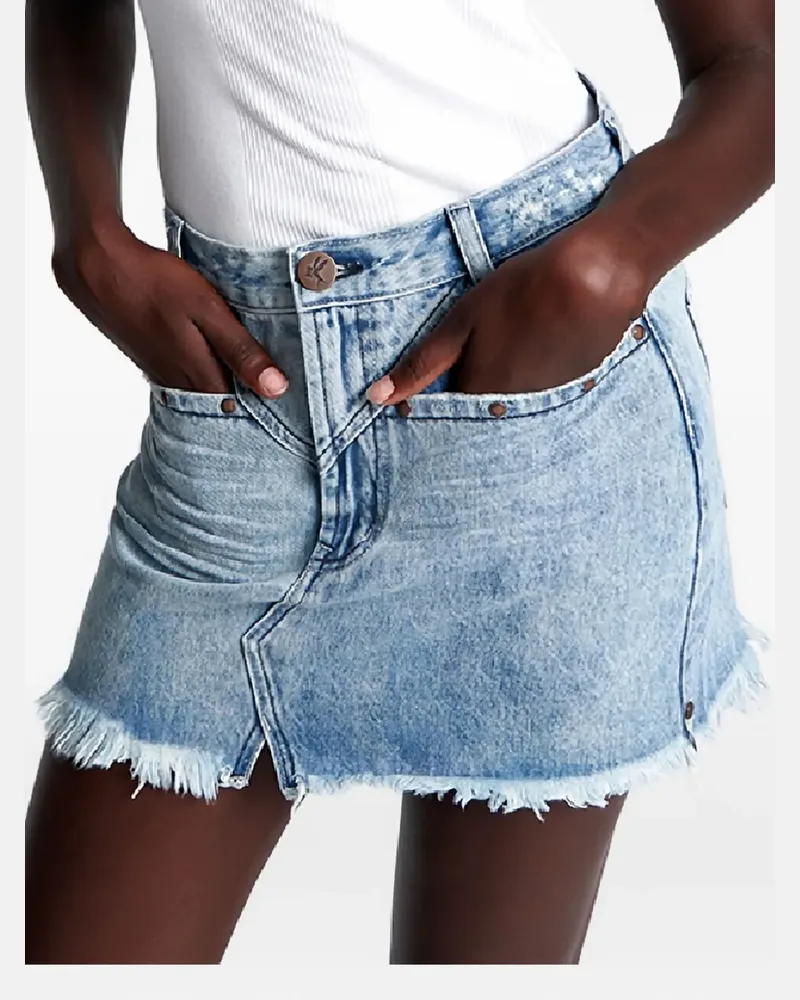 One Teaspoon Salty Dog frayed mini skirt - Blau Blau