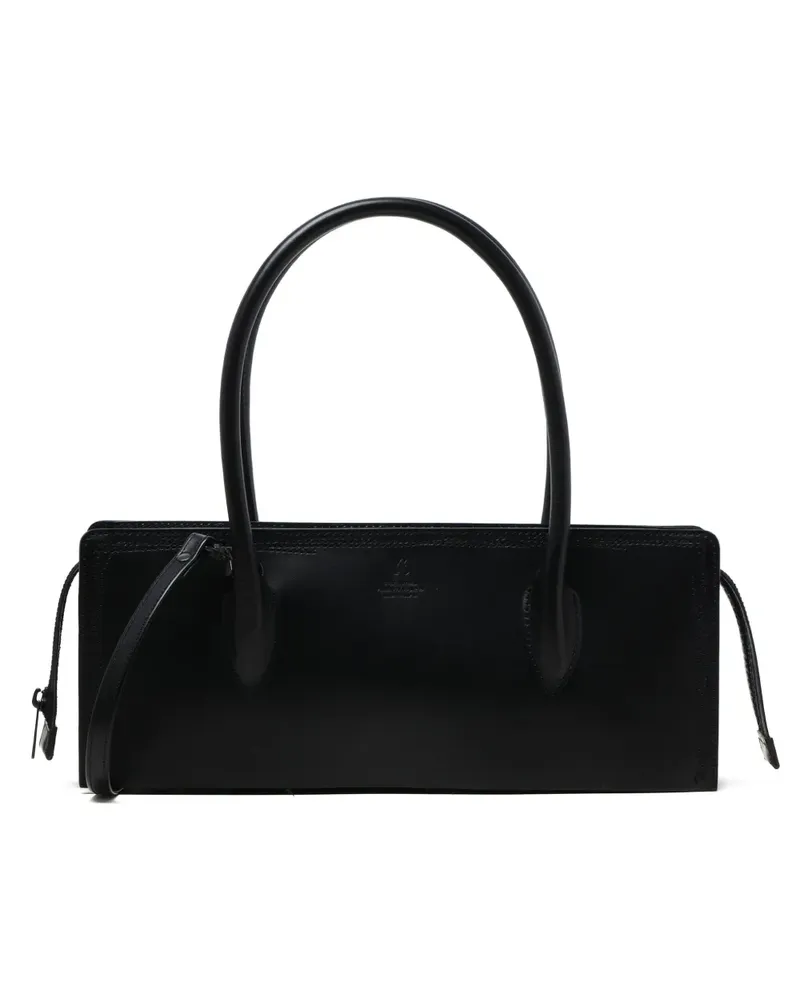 Yohji Yamamoto Schultertasche aus Leder - Schwarz Schwarz