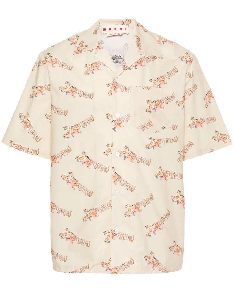 Marni Hemd mit Tiger-Print - Nude Nude