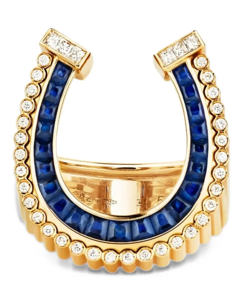 Marie Lichtenberg horseshoe sapphire diamond ring - Gold Gold