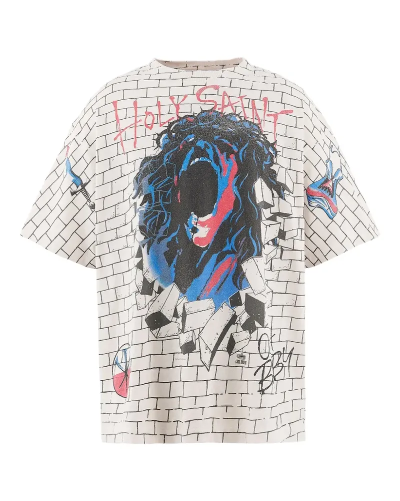 SAINT MXXXXXX graphic-print T-shirt - Nude Nude