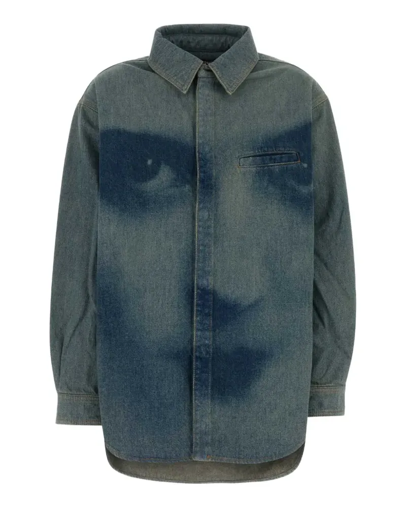 Jean Paul Gaultier graphic-print denim shirt - Blau Blau