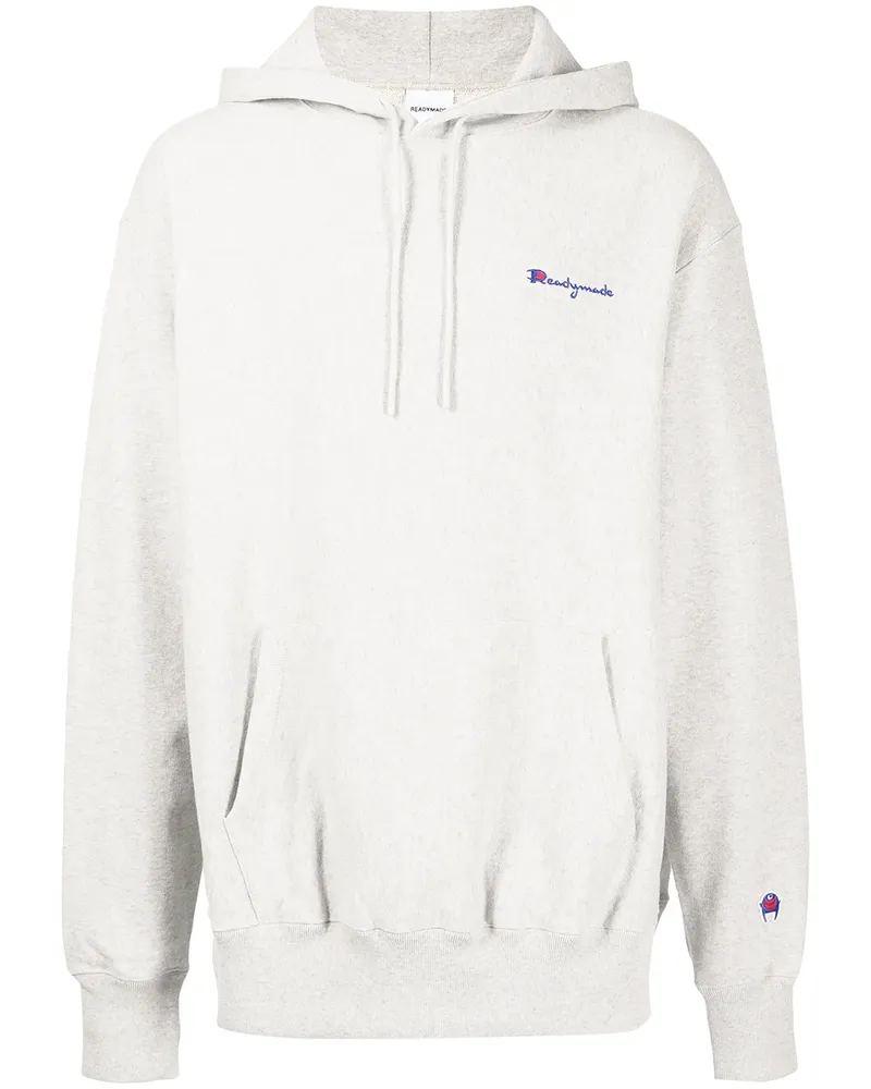 READYMADE Hoodie mit Logo-Stickerei - Grau Grau