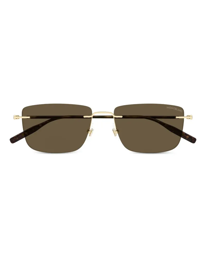 Montblanc Eckige Sonnenbrille - Schwarz Schwarz