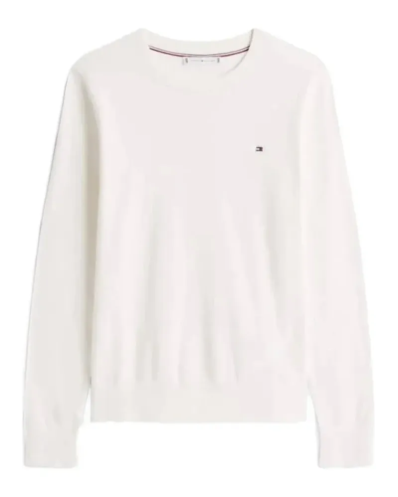 Tommy Hilfiger logo-embroidered crew-neck sweater - Weiß Weiß
