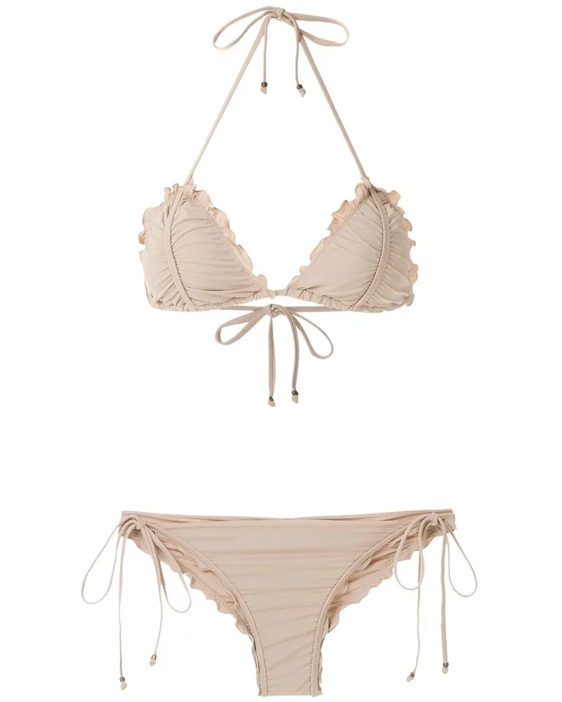 Amir Slama Bikini mit Muschelsaum - Nude Nude
