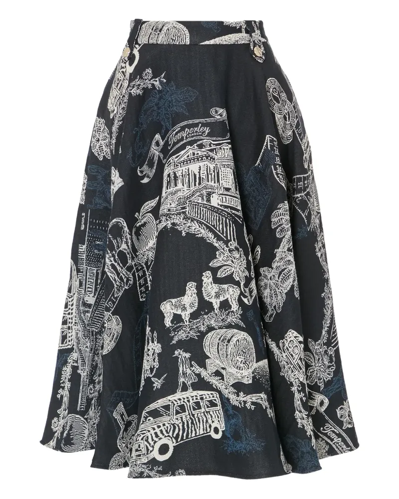 Temperley London Rock in A-Linie - Blau Blau