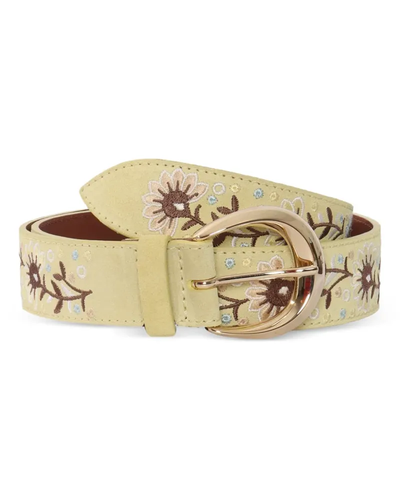 Orciani floral embroidered leather belt - Gelb Gelb