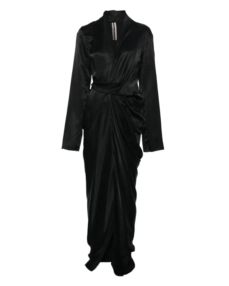 Rick Owens Drapiertes Wickelkleid - Schwarz Schwarz