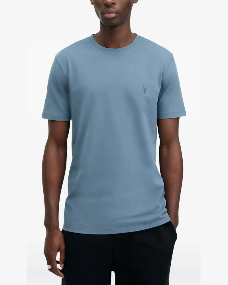 AllSaints Brace T-Shirt mit Logo-Stickerei - Blau Blau