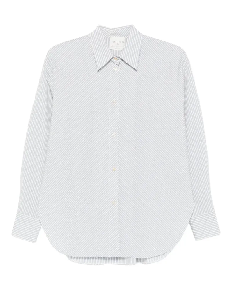 forte_forte Gestreiftes Hemd - Blau Blau
