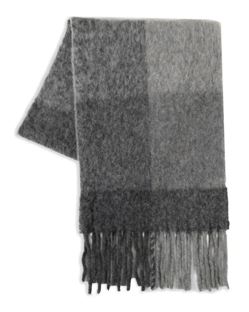 The Elder Statesman Karierter Schal mit Fransen - Grau Grau