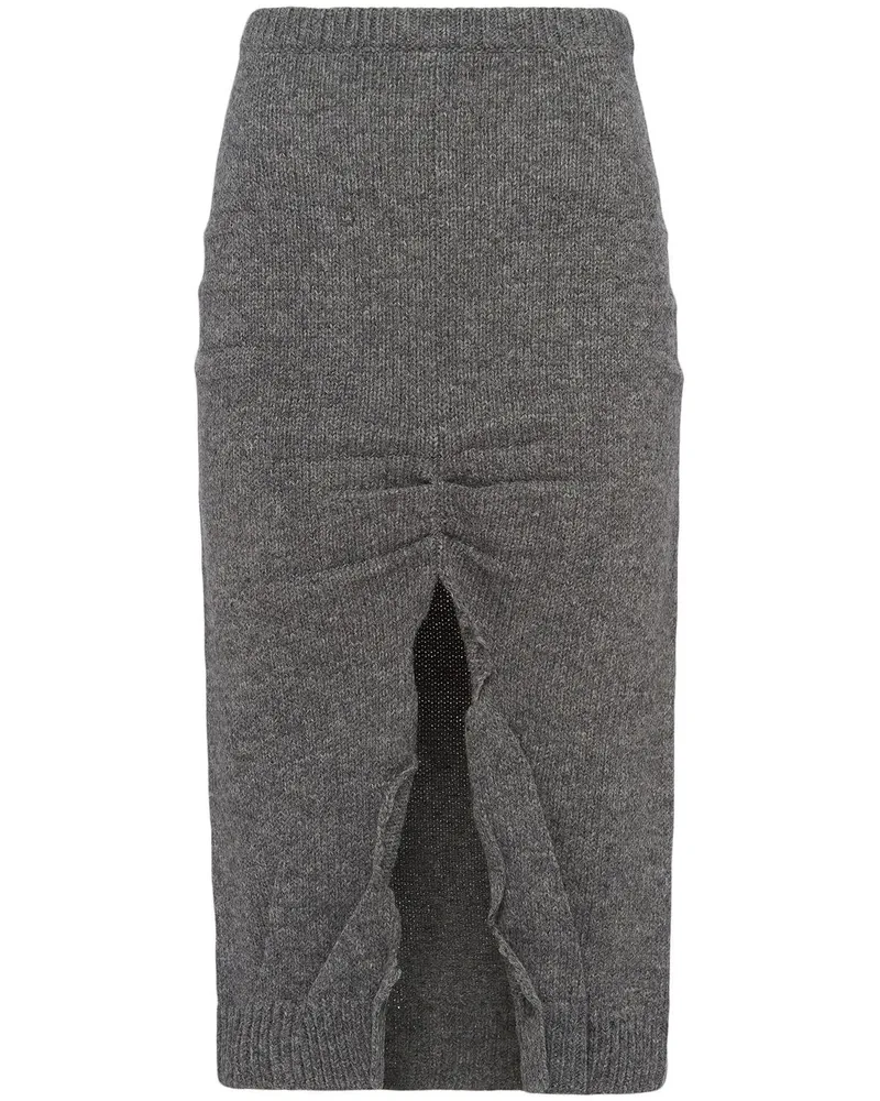 Prada Rock mit Schlitz - Grau Grau