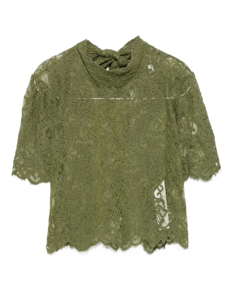 IMPERIAL pussy-bow lace blouse - Grün Grün