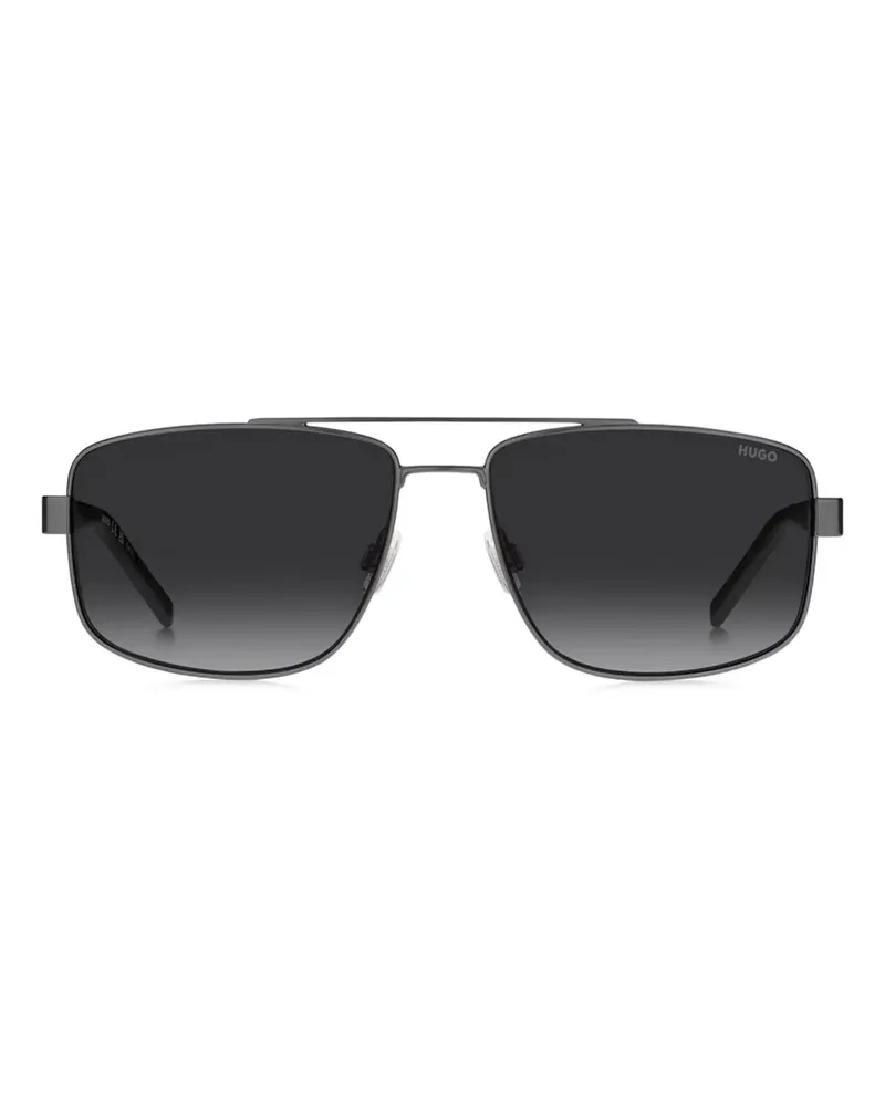 HUGO BOSS Sonnenbrille mit eckigem Gestell - Silber Silber