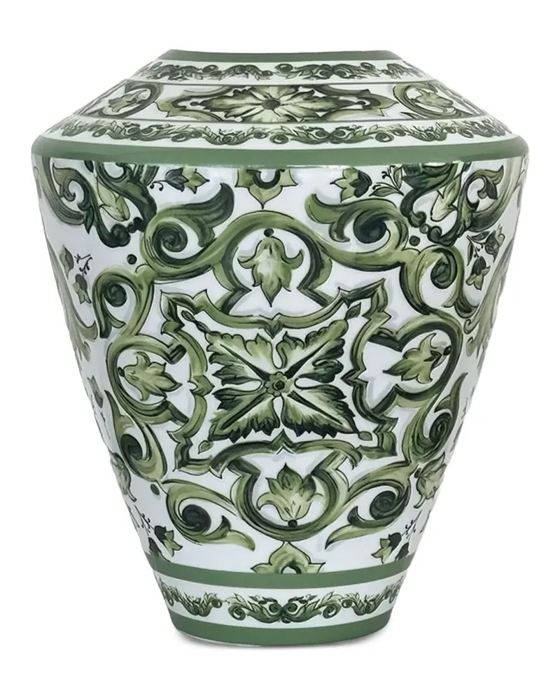 Dolce & Gabbana Majolica Blumenvase (25cm x 29cm) - Grün Grün