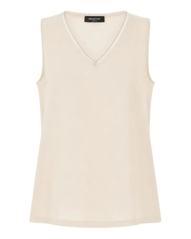 Fabiana Filippi V-neck sleeveless blouse - Nude Nude