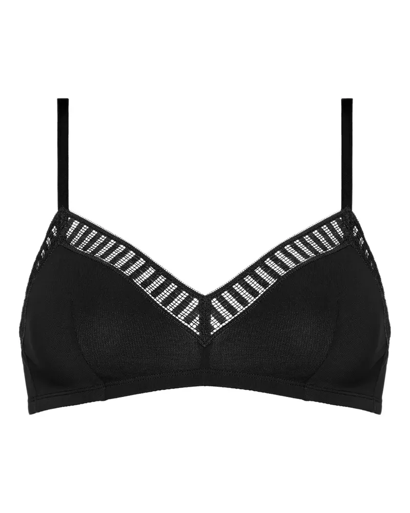 Eres Triangel-BH mit gestreifter Spitze - Schwarz Schwarz