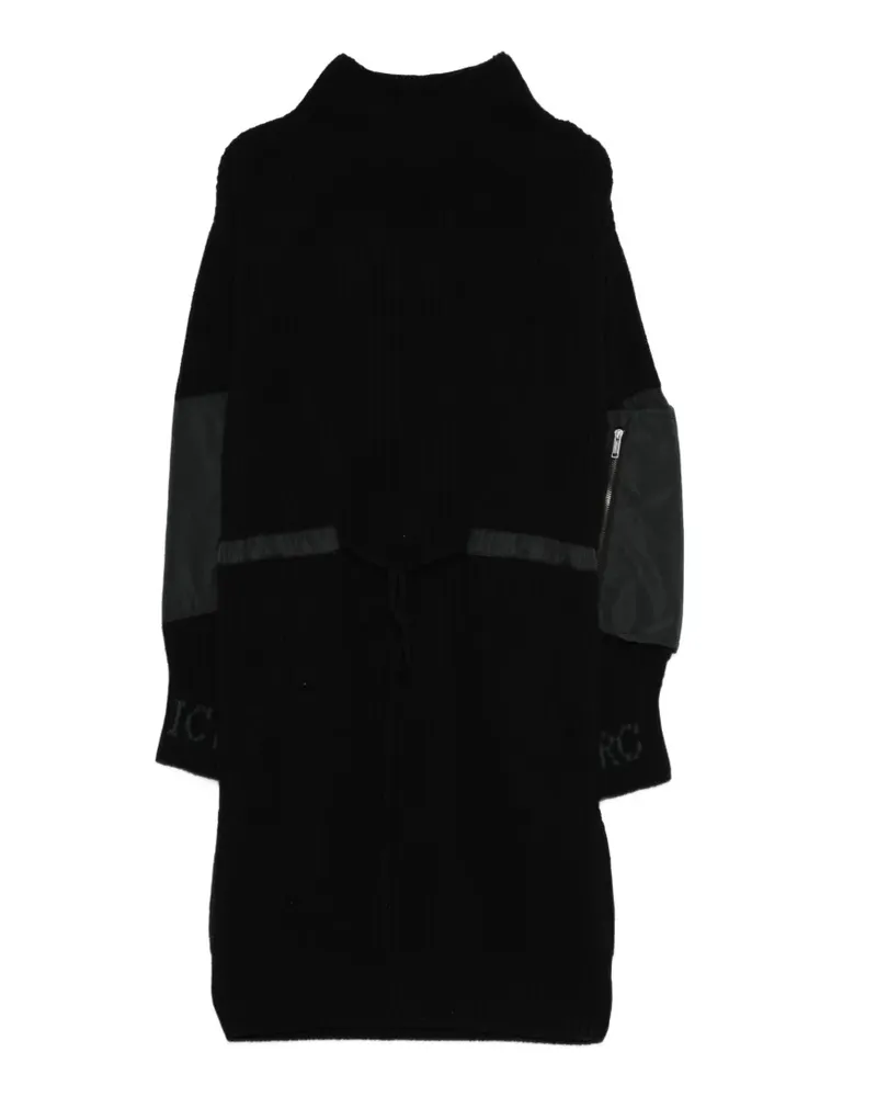 Iceberg Stehkragen-Kleid mit Reißverschlusstasche - Schwarz Schwarz