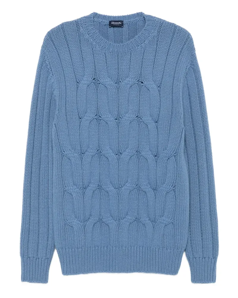 Drumohr  Pullover mit Zopfmuster - Blau Blau