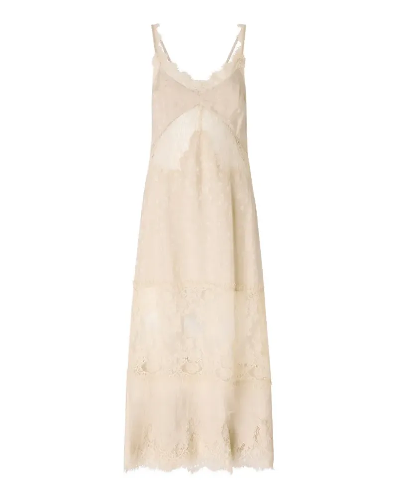 Pinko lace-trim floral-print midi dress - Nude Nude