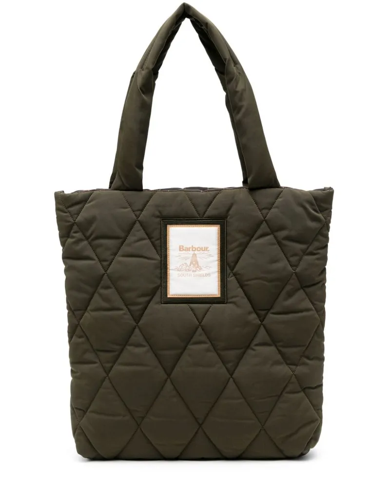 Barbour Shopper mit Logo-Patch - Grün Grün