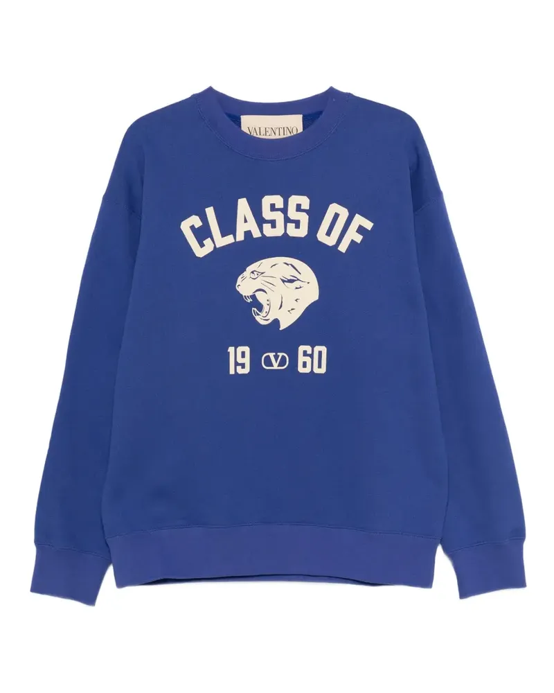 Valentino Garavani panther-logo cotton sweatshirt - Blau Blau