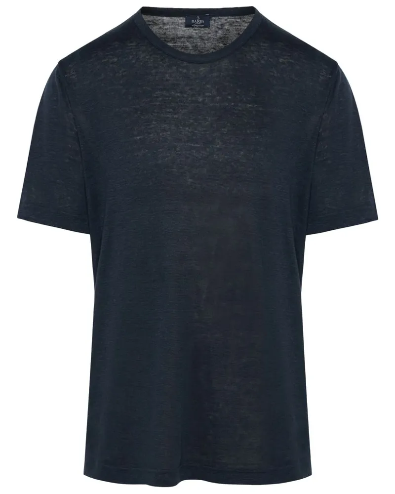 BARBA T-Shirt aus Pikee Blau