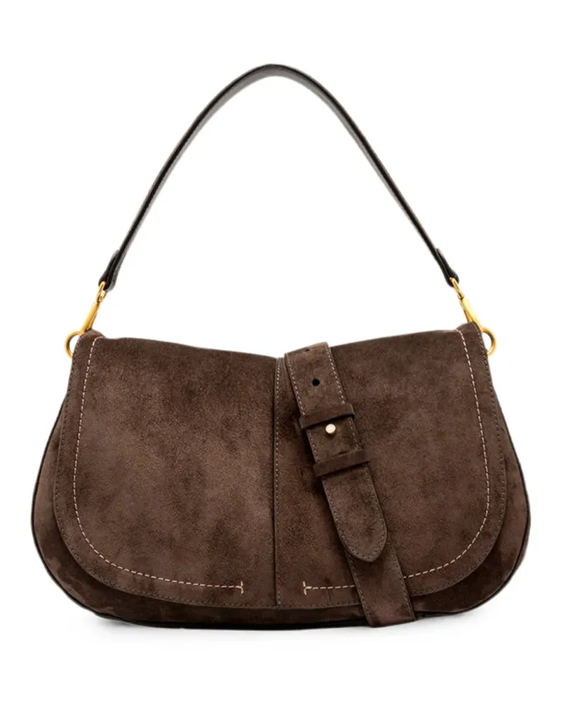 Gianni Chiarini Helena suede-effect buckle-detail shoulder bag - Braun Braun