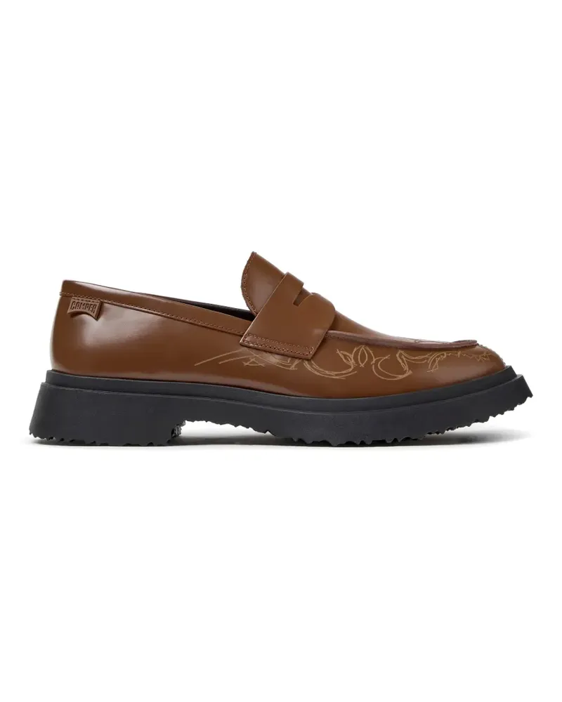 Camper Walden embroidered leather loafers - Braun Braun