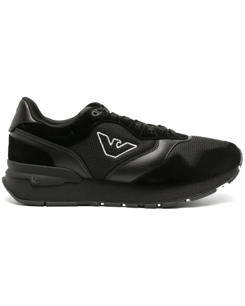 Emporio Armani Sneakers mit Mesh-Einsätzen - Schwarz Schwarz