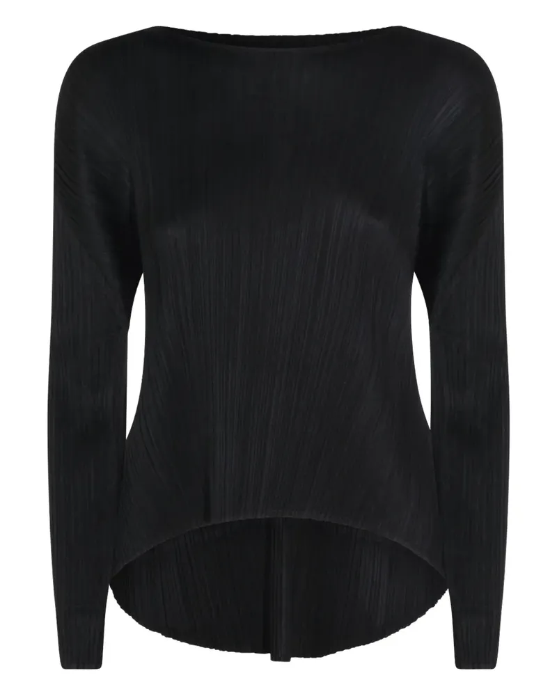 Issey Miyake pleated long-sleeved top - Schwarz Schwarz